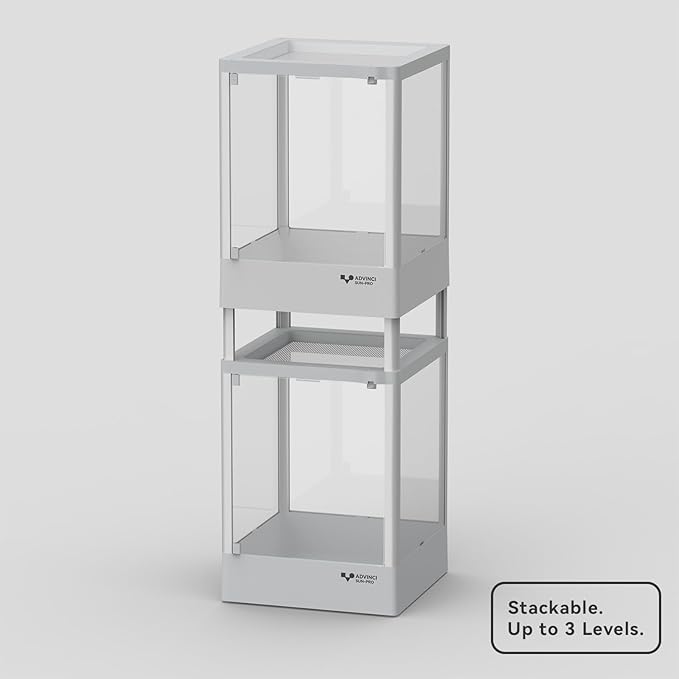 Reptile Glass Terrarium 12"x12"x16" 9.5 Gallon Knock-Down Dual-Locking Security Mesh Ventilation Durable Aluminum Frame Stackable Easy Assembly Customizable Side Panels (Glass or Insulated)