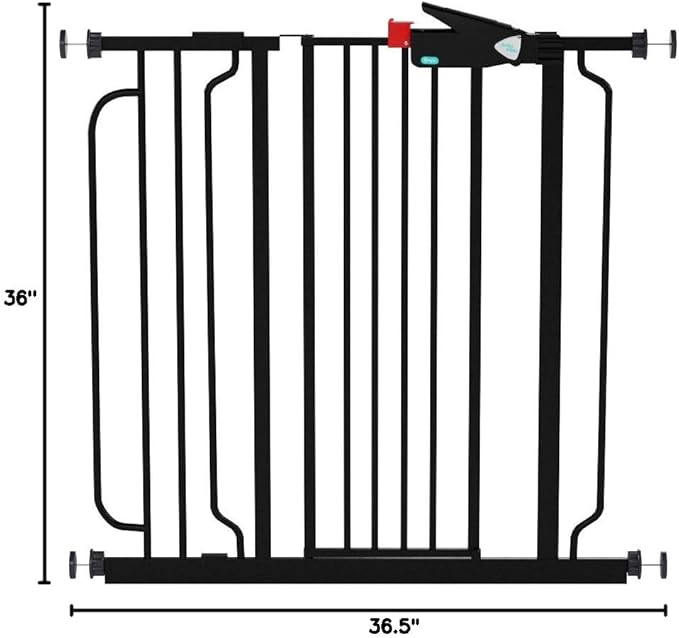 Regalo Easy Step Extra Tall Walk Thru Baby Gate, Bonus Kit, Includes 4-Inch Extension Kit, Pressure Mount Kit and Wall Cups and Mounting Kit, Black, 4 Count (Pack of 1)