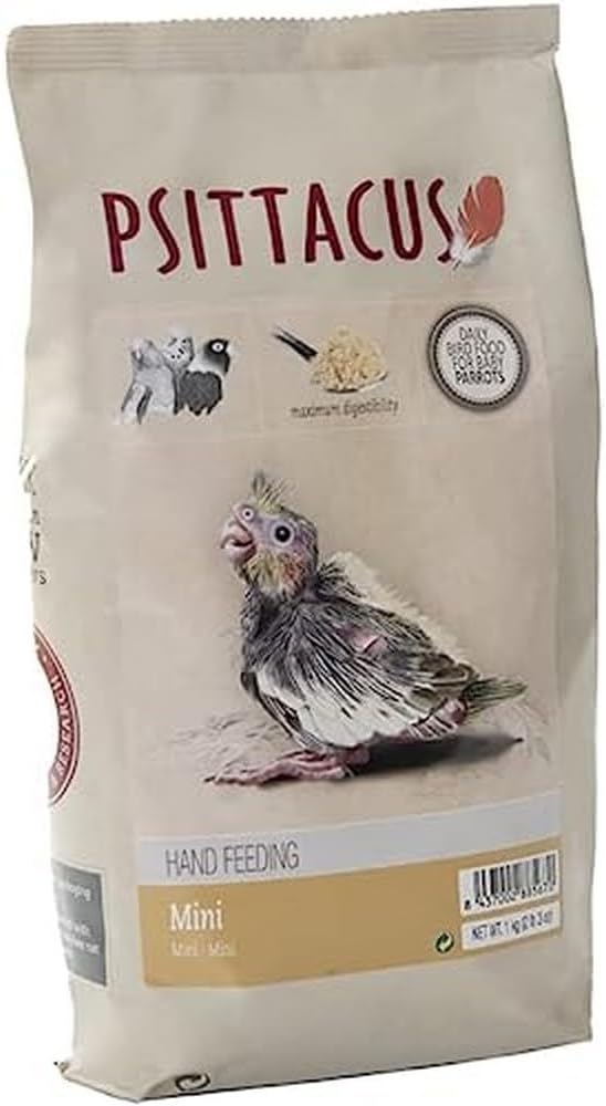Psittacus Mini Hand-Feeding Formula 2.2 lb | Diet for Baby Cockatiels, Conures and Galah Cockatoo | Premium Food for Birds, 100% no-GMO
