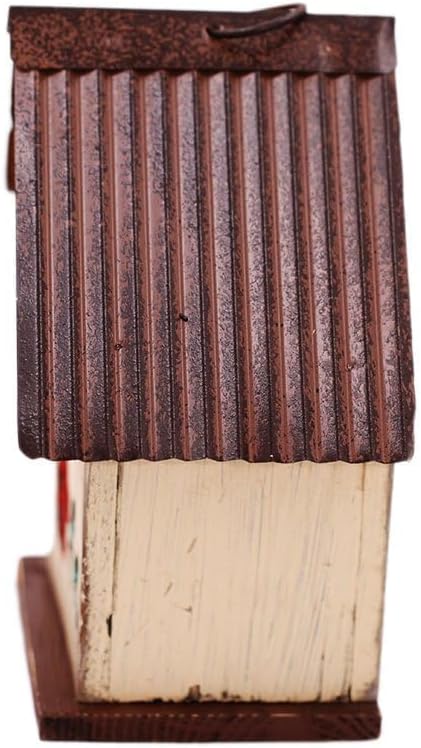 Bird House Wooden Carved Floral Birdhouse with Hanging,White Hanging Bird House for Outside