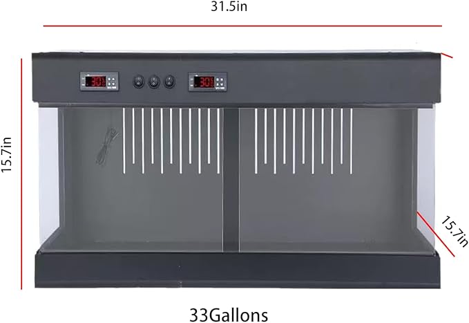 PVC Reptile Terrarium Tanks Enclosure for Ball Python Snake Gecko Bearded Dragon, PVC Reptile Lounge Habitat with Glass Sliding Door and Intelligent Thermostat (33gallons)