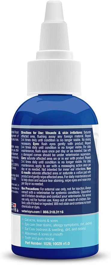Vetericyn Plus Feline Facial Therapy | Healing Aid and Skin Repair for Different Cat First Aid Needs, Including Cat Acne, Cat Ear and Eye Problems. 2 Ounces