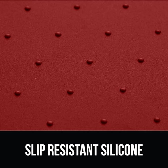 GORILLA GRIP 100% Waterproof Raised Edge BPA Free Silicone Pet Feeding Mat, Dog Cat Food Mats Contain Spills Protects Floors, Placemats for Cats and Dogs Water Bowl, Pets Accessories 32x24 Red