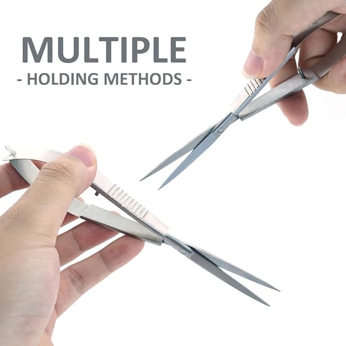 LINLAN Aquatic Plant Spring Scissors for Precise Trimming, Stainless Steel with Top Rebound Feel, Ideal for Aquatic Ferns and Microsorum Pteropus in Planted Tanks