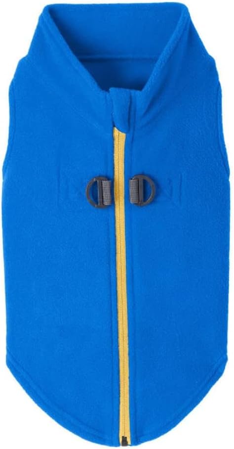 Gooby - Zip Up Fleece Vest, Fleece Jacket Sweater with Zipper Closure and Leash Ring, Blue, Medium