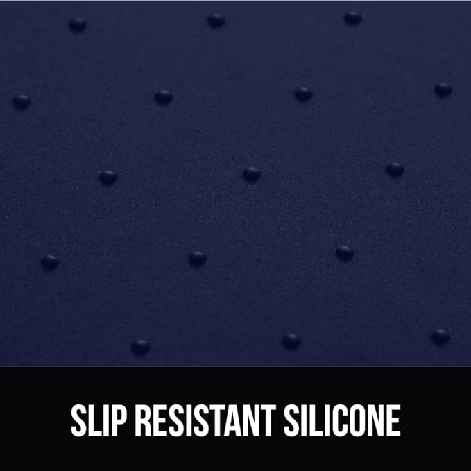 GORILLA GRIP 100% Waterproof Raised Edge BPA Free Silicone Pet Feeding Mat, Dog Cat Food Mats Contain Spills Protects Floors, Placemats for Cats and Dogs Water Bowl, Pets Accessories 23x15 Navy