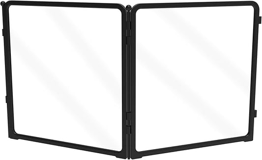 FXW Homeplus Unleashed Indoor Dog Playpen - Stress-Free and Safe Play, Heavy Duty 24 Inch 2 Acrylic Panels Dog Pen for Puppy and Small Dogs, Black│Patented