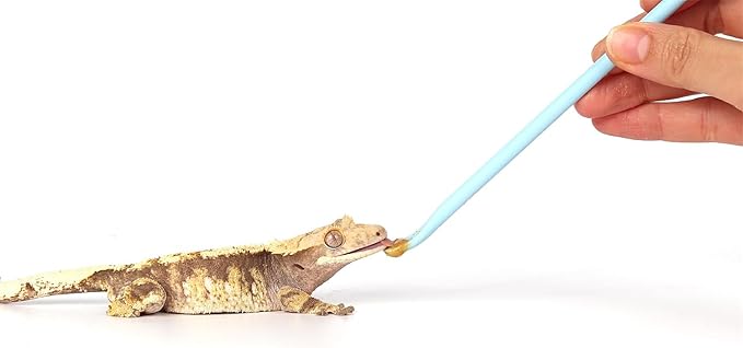 2Pcs Crested Gecko Food Mixing Spoon, Feeding Spoon fit Lizard Gargoyle Bearded Dragon - Blue