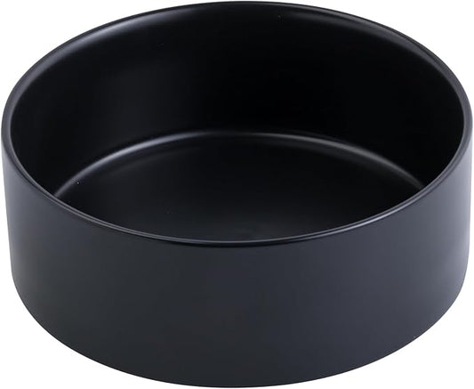 Black 8 in Dog Bowl Ceramic for Medium Sized Breed,Retrievers,7.6 Cups Non Slip Heavy Weighted Dog Food Water Dish,Modern Big Pet Bowl Large