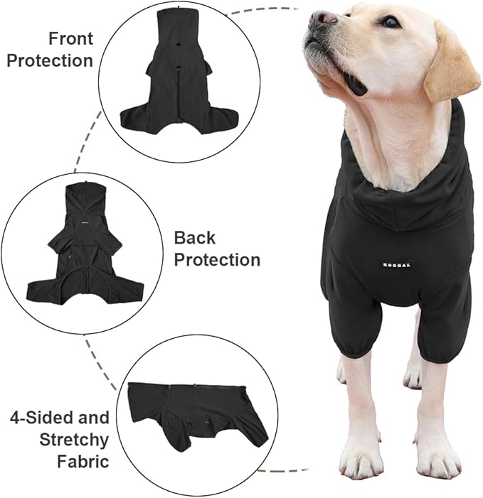 Dog Pajamas for Large Dogs,Extra Large Stretch, Suitable for Adult, Medium-Sized Dogs, Large Pet Jumpsuit Four-Legged Dog Clothes, Pet Clothing. (Black, 7XL)