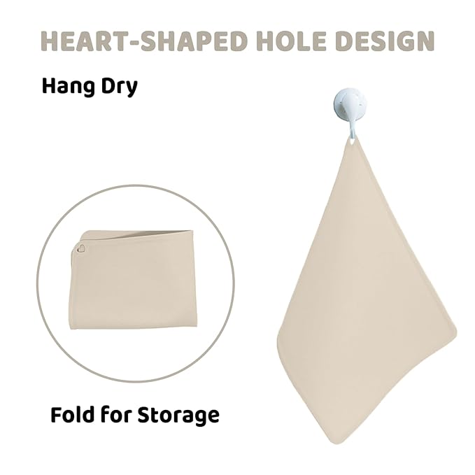 KVK Silicone Placemat for Toddles Kids Non-Slip Reusable Portable Baby Placemats for Restaurant Stain-Proof Children Food Mats Eating Table Mat 2 Pack (Ecru)