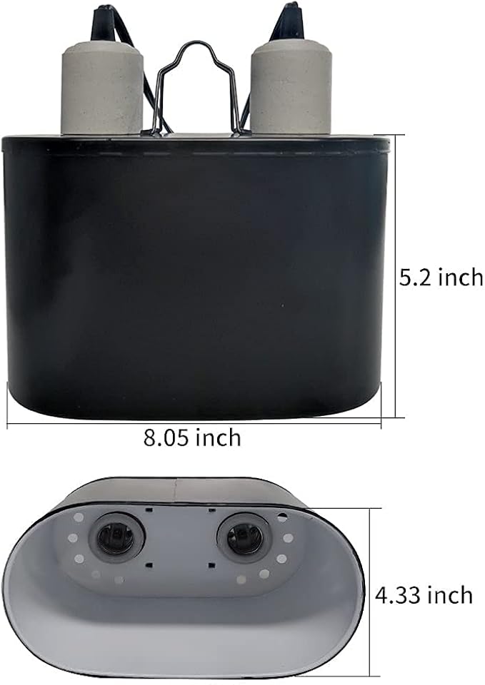 Dual Reptile Light Fixture,Dual Deep Heat Lamps UVB Light Fixture for Reptiles Dome Heat Lighting Lamp Combo kit for Bearded Dragon,lguana,Snake,Turtle Tank,E27