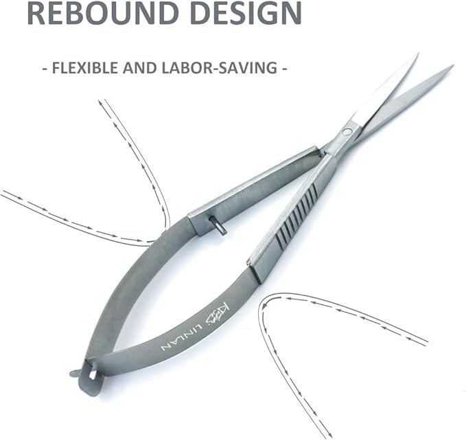 LINLAN Aquatic Plant Spring Scissors for Precise Trimming, Stainless Steel with Top Rebound Feel, Ideal for Aquatic Ferns and Microsorum Pteropus in Planted Tanks