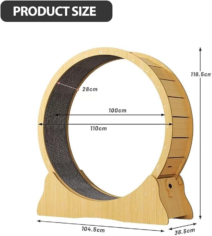 43.3 inch Large Cat Exercise Wheel Cat Treadmill,Low Noise Running Wheel for Indoor Cats,Cat Hamster Wheels for Cat's Fitness and Health,Suitable for Most Cats