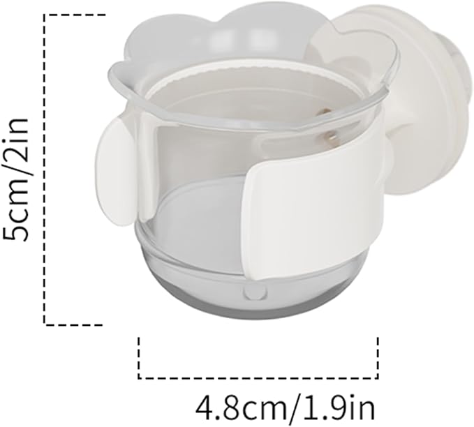 2pcs/4pcs PET Bird Bowls with Clamp, Bird Cage Feeder, Durable Water Bowl, Feeding Cups, Water Feeder for Cockatiel, Parakeet, Macaw, Finches, Lovebirds, Small Animals Gray (White, 4pcs)