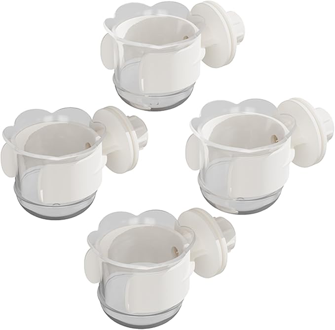 2pcs/4pcs PET Bird Bowls with Clamp, Bird Cage Feeder, Durable Water Bowl, Feeding Cups, Water Feeder for Cockatiel, Parakeet, Macaw, Finches, Lovebirds, Small Animals Gray (White, 4pcs)
