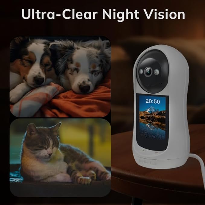 Pet Camera with 2-Way Audio, 5MP Lens, Motion Tracking, 360° Vision, Human Detection