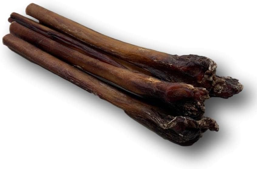 Top Dog Chews - Extra Thick 12 Inch Bully Sticks, 5 Pack. 100% Natural Beef, Long Lasting, Free Range, Grass Fed, Supports Dental Health & Easily Digestible, Treat for Medium & Large Dogs