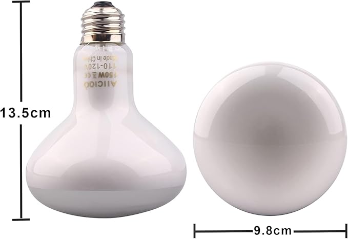 Aiicioo Reptile Basking Light Bulb - 150W Reptile Heat Lamp 2 Pack UVA Daylight Amphibians Basking Bulb for Bearded Dragon Turtle Hermit Crab Gecko Lizard Chicken