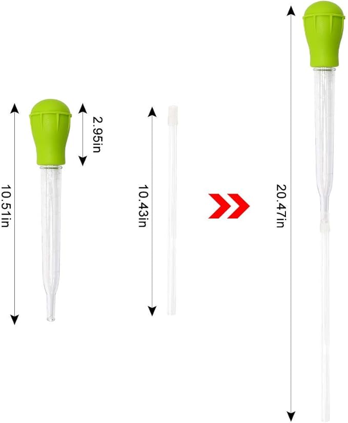 SLSON Aquarium Coral Feeder Waste Cleaner for Fish Tank Maintenance Long Pipette Suction Dropper Tool Acrylic Water Transfer Waste Remover Fish Feeder (20.4 inches)