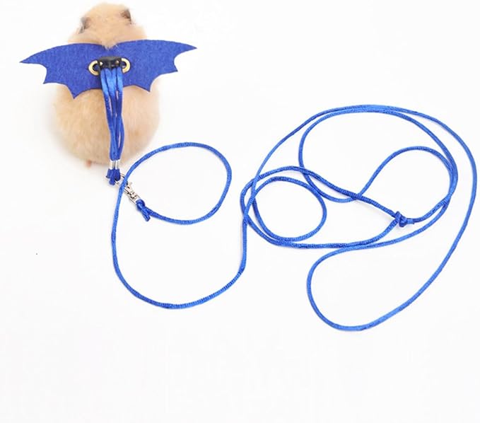 Small Animal Harness and Leash Set for Hamsters, Lizards, and Bearded Dragons - Secure, Adjustable, and Comfortable Walking Accessory (Black)