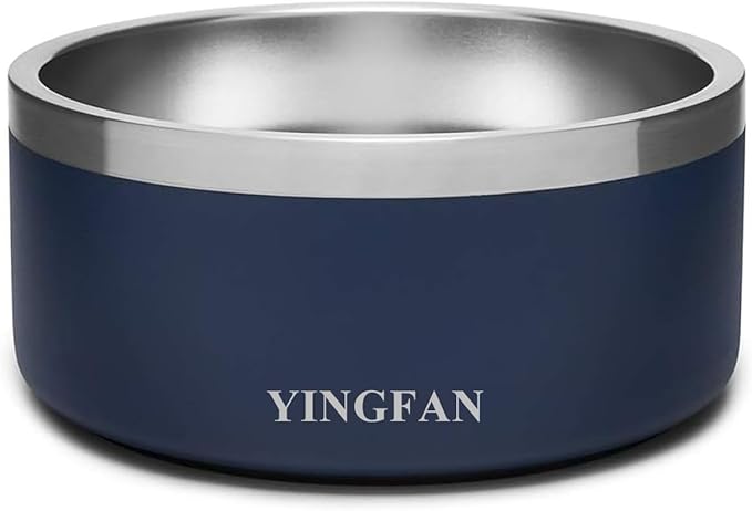 YINGFAN Dog Bowls Durable Non-Slip Stainless Steel Dog Bowls Heavy Duty Basic Bowl for Dogs (32 oz)