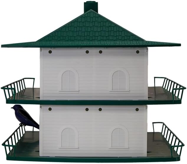 BestNest 12-Room Two-Story Purple Martin House with 2 Decoys – Durable Plastic, Ventilated Design