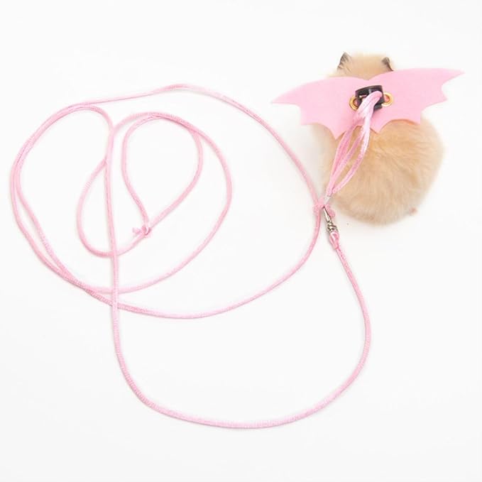 Small Animal Harness and Leash Set for Hamsters, Lizards, and Bearded Dragons - Secure, Adjustable, and Comfortable Walking Accessory (Black)