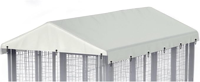 Outdoor Replacement Kennel Cover 5'W x 10'L Made of 600D Waterproof Oxford Cloth- Beige (Sold only Kennel Cover Without Frame)