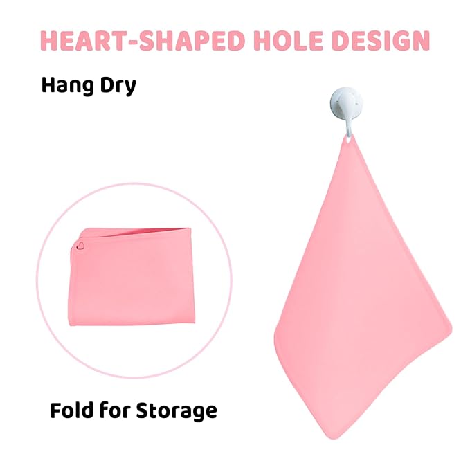 KVK Silicone Placemat for Toddles Kids Non-Slip Reusable Portable Baby Placemats for Restaurant Stain-Proof Children Food Mats Eating Table Mat 2 Pack (Mauve&Peach)