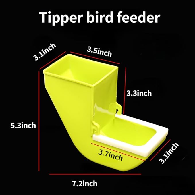 Bird Cage Feeder Tipping, Parrot Food Container Feeding Station Foraging Cage Accessories Suitable for Parrot Cockatoo Canary Lovebird