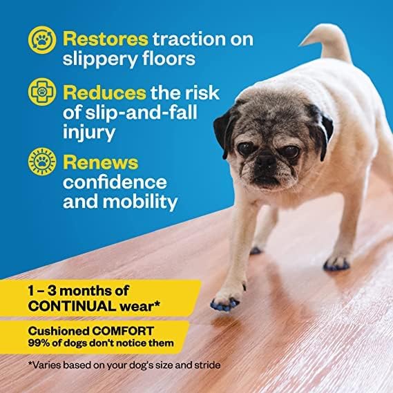 Dr Buzby's Medium ToeGrips for Dogs - Instant Traction on Wood/Hardwood Floors - Anti Slip Relief - Grippers for Senior Dogs - Stop Sliding Instantly - Rubber Nails for Paws - 1 Pack (20 Grips)