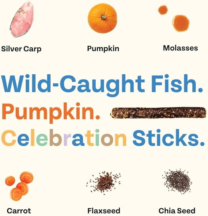 Chippin Dog Birthday Soft Treat, Great Gift, Wild-Caught Fish, Pumpkin Jerky for Dogs, No Chicken, Grain-Free, Hypoallergenic | Made in USA
