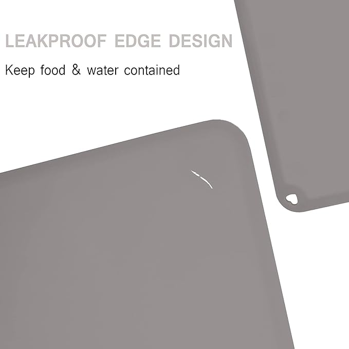 KVK Kids Silicone Placemat, KVK Baby Placemats for Kids Toddler Children Reusable Non-Slip Table Mats Baby Food Mats for Restaurant, 4 Pack, Gray