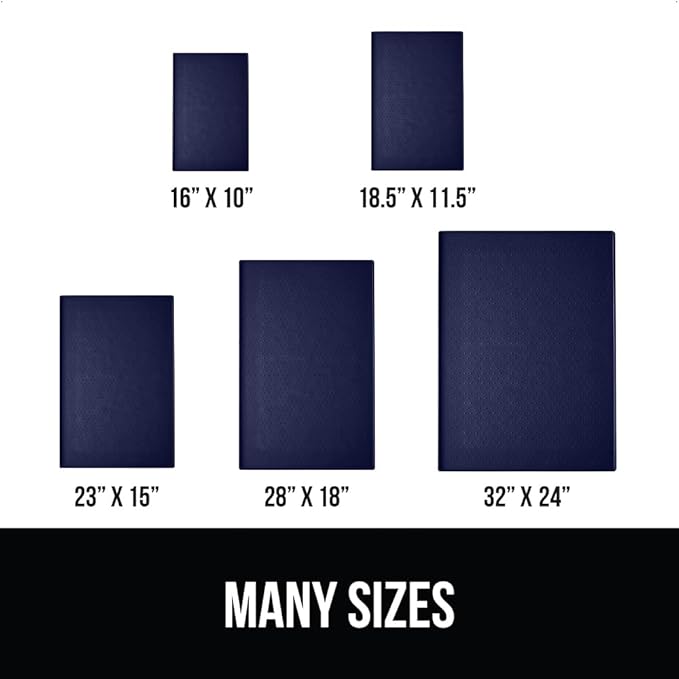GORILLA GRIP 100% Waterproof Raised Edge BPA Free Silicone Pet Feeding Mat, Dog Cat Food Mats Contain Spills Protects Floors, Placemats for Cats and Dogs Water Bowl, Pets Accessories 16x10, Navy