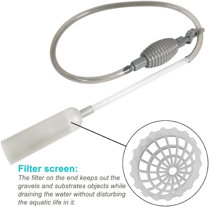 Newpol 5.7FT Aquarium Siphon Vacuum Cleaner for Fish Tank Cleaning Gravel & Sand & Change The Water