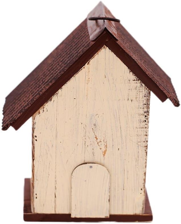 Bird House Wooden Carved Floral Birdhouse with Hanging,White Hanging Bird House for Outside
