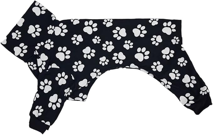 Cnkwei Dog Pajamas Medium Large Dog Paw Printed Greyhound Pajamas Jumpsuit Bodysuit