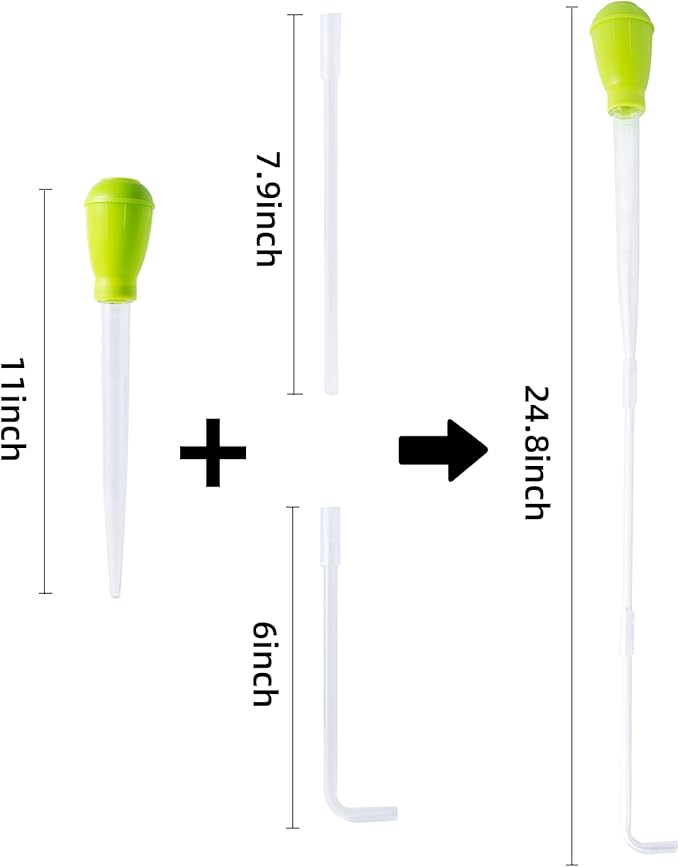 SLSON Aquarium Coral Feeder Waste Cleaner for Fish Tank Maintenance Long Pipette Suction Dropper Tool Acrylic Water Transfer Waste Remover Fish Feeder (24.8 inches)