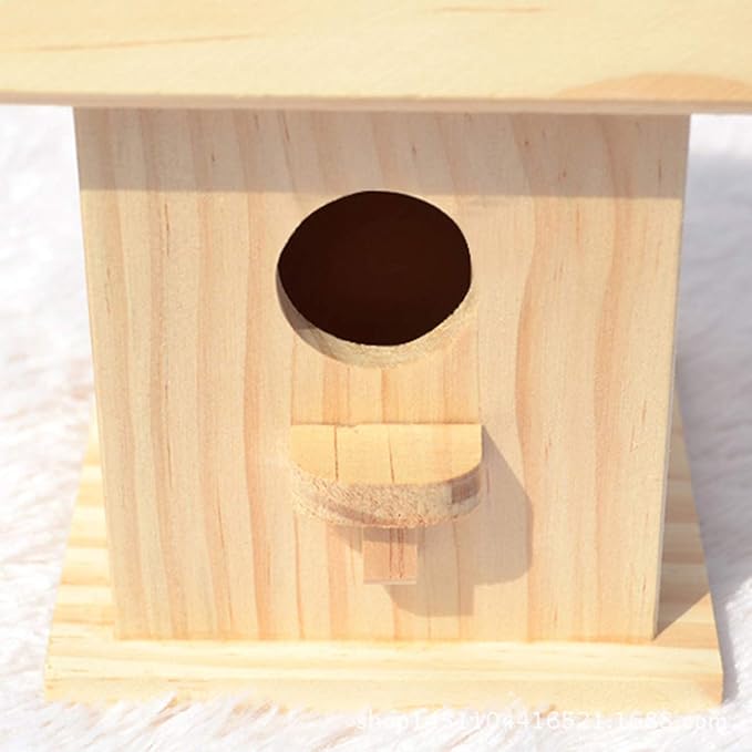 Wooden Birdhouse Creative Wooden Hanging Bird House for Small Bird DIY Birdcage Making or Decoration