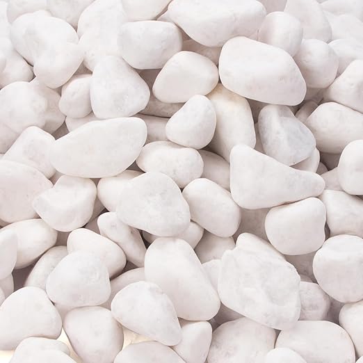 18.2 Pounds Decorative Pebbles, White Stones, White River Rock, Natural Aquarium Gravel, Garden Decor Rocks