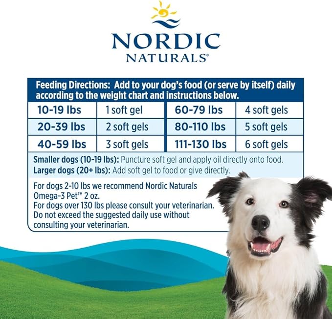 Nordic Naturals Omega-3 Pet, Unflavored - 90 Soft Gels - 320 mg Omega-3 Per Soft Gel - Fish Oil for Dogs with EPA & DHA - Promotes Heart, Skin, Coat, & Immune Health