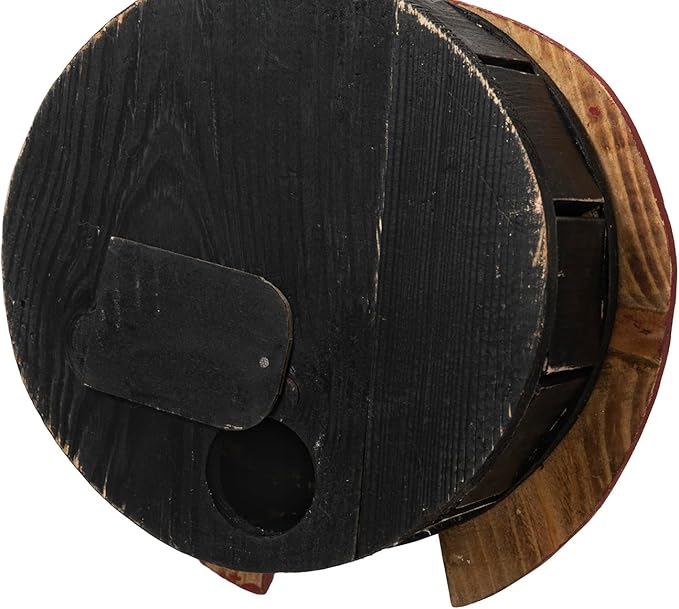 Glitzhome 11.5" H Distressed Solid Wood Ladybug Birdhouse Garden Hanging Bird House for Outdoors
