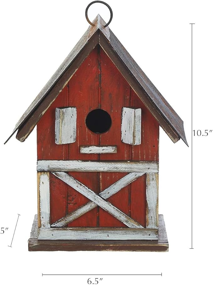 Topadorn Hanging Bird House Outdoor Garden Decorative Wooden Birdhouse