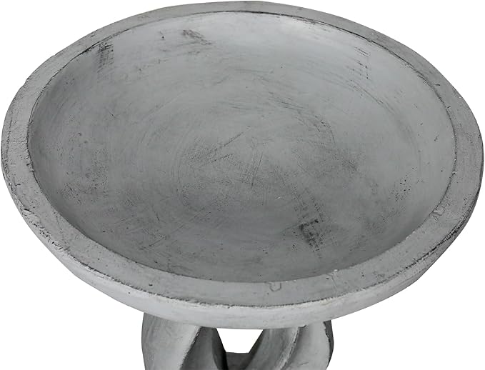 SunJet 21.8inch High Concrete Bird Bath, Freestanding Birdbaths & Birdfeeder - Stylish Outdoor Bird Baths Feeding Bowl for Outdoors Garden Patio Yard Lawn Decor