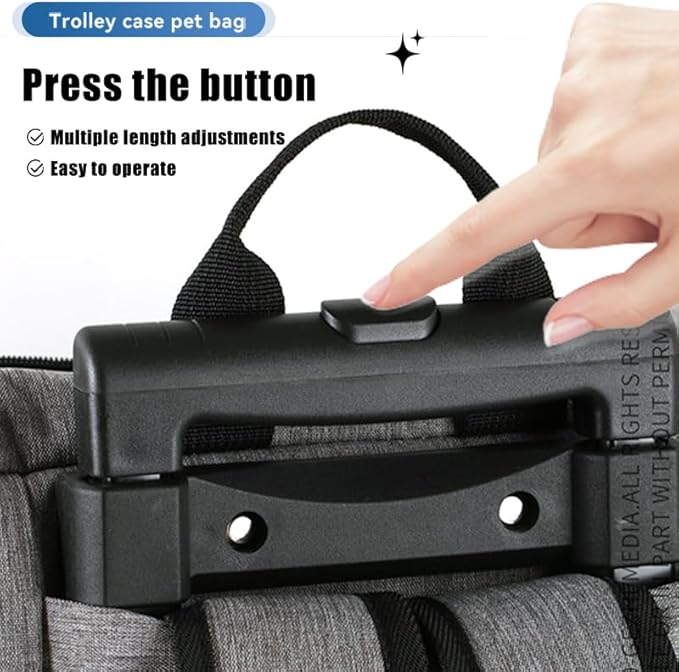 Pet Trolley Bag Cat Dog Travel Bag Portable & Breathable Pet Carrier Backpack - Lightweight Dual-Shoulder Design for Easy Travel with Your Beloved Companion Scalable Pull Rod pet Bag (Red)