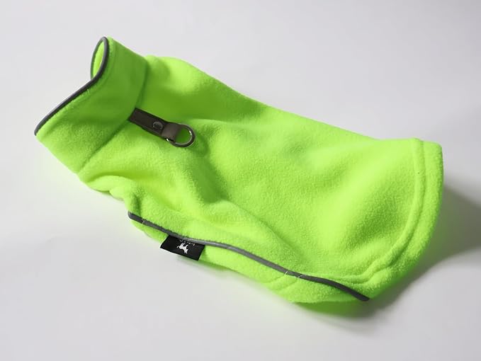 JACKO & CO - Fleece Vest Sweater with Leash Ring - Soft Lightweight Breathable for Puppies Small Medium Dogs, Kitten, Cats, Chihuahua - Warm for Fall/Autumn/Winter (Lime Green, XX-Large 25-35lbs)