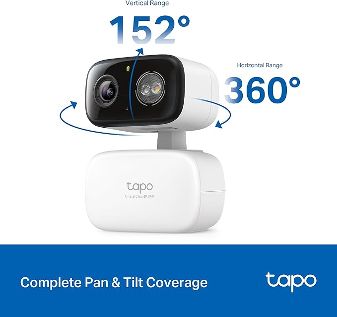 Tapo 2K 3MP Pan/Tilt Indoor/Outdoor Security Camera - Free Person/Baby Cry Detect & Motion Track, 360ยฐ Pan, Color Night Vision, SD/Cloud Storage, Works w/Alexa & Google Home, HybridCam 360 (2-Pack)