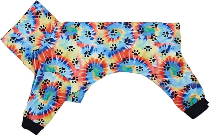 Cnkwei Dog Pajamas Medium Large Dog Paw Printed Greyhound Pajamas Jumpsuit Bodysuit