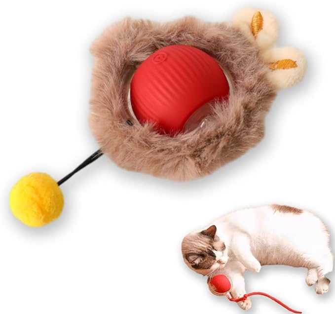 Nestoly Cat Toy, Indoor Automatic Moving Interactive Cat Toy Ball, Smart Cat Wheels for Indoor Cats, Chirping Motion Activate Cat Toys Best for Bored Solve Your Cat's Boredom in Seconds